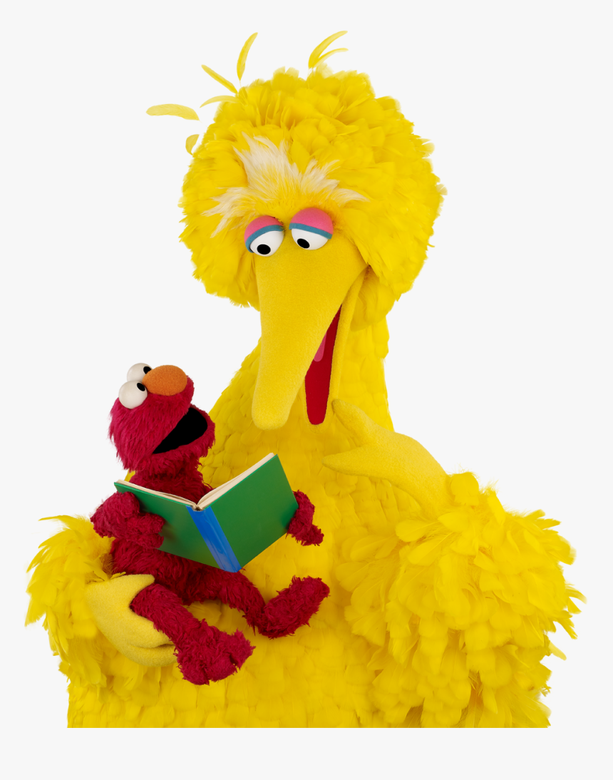 Big Bird Elmo Zoe Sesame Workshop Reading, HD Png Download, Free Download