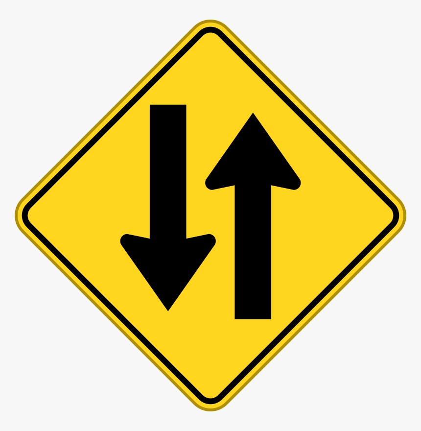 To Way Warning Sign, HD Png Download, Free Download