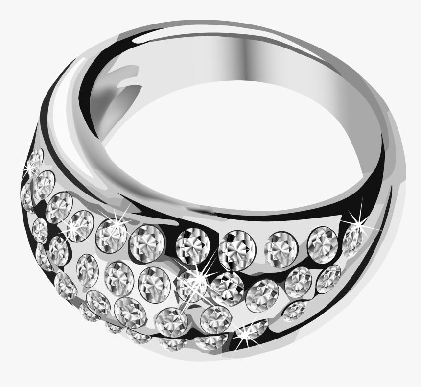 Silver Ring With Diamonds Png, Transparent Png, Free Download