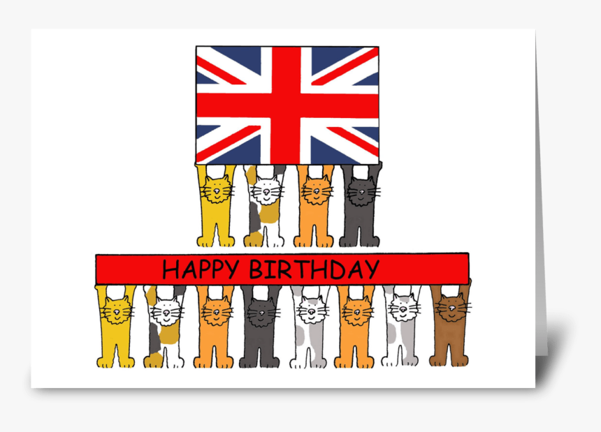 Cats Happy Birthday And Uk Flag, HD Png Download, Free Download