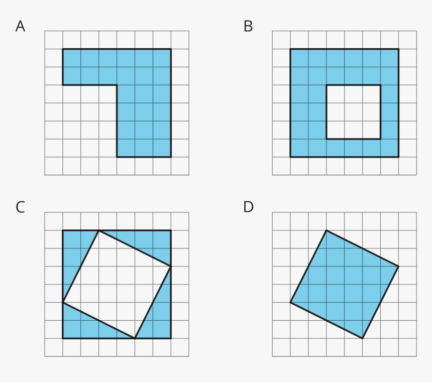 Four Figures, Each On A White Square Grid, HD Png Download, Free Download