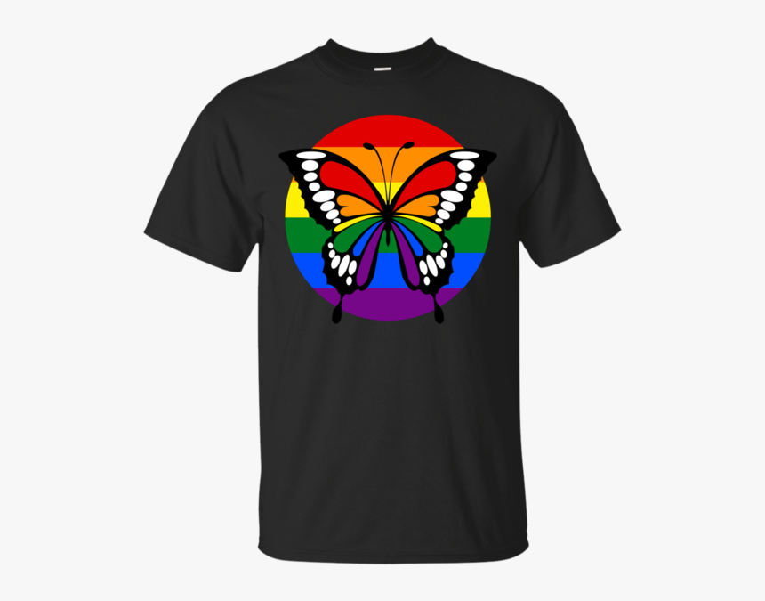 Button Rainbow Flag Stripes Butterfly Silhouette T, HD Png Download, Free Download