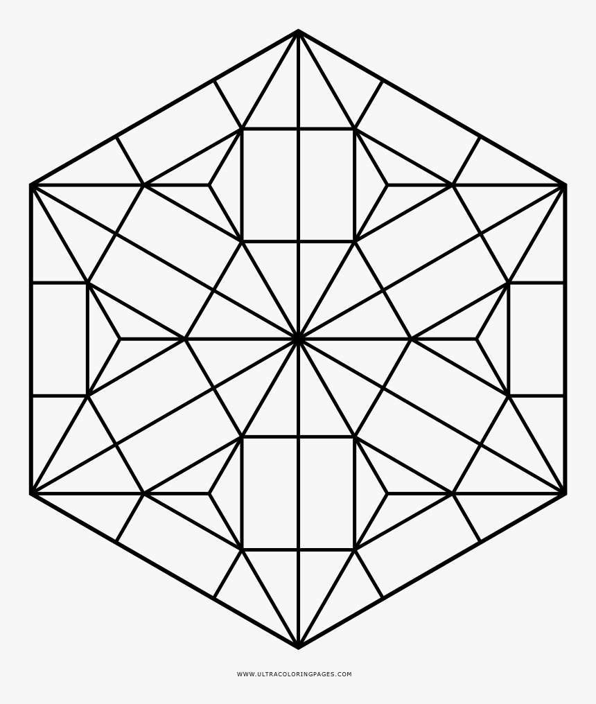 Hexagon Pattern Coloring Page, HD Png Download, Free Download