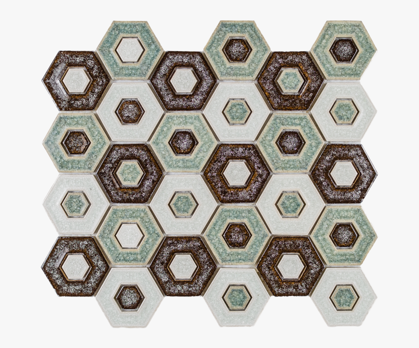 75 Hexagon Pattern Multi Color Crackled Glass Waterjet, HD Png Download, Free Download