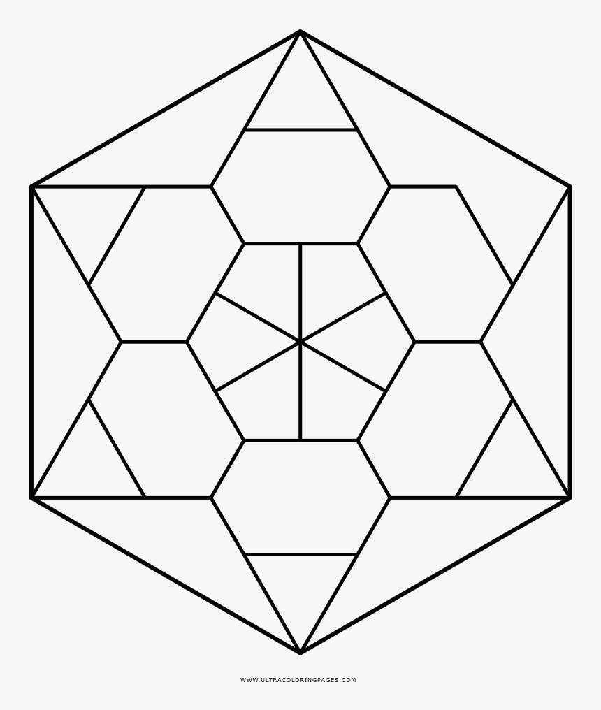 Hexagon Pattern Coloring Page, HD Png Download, Free Download