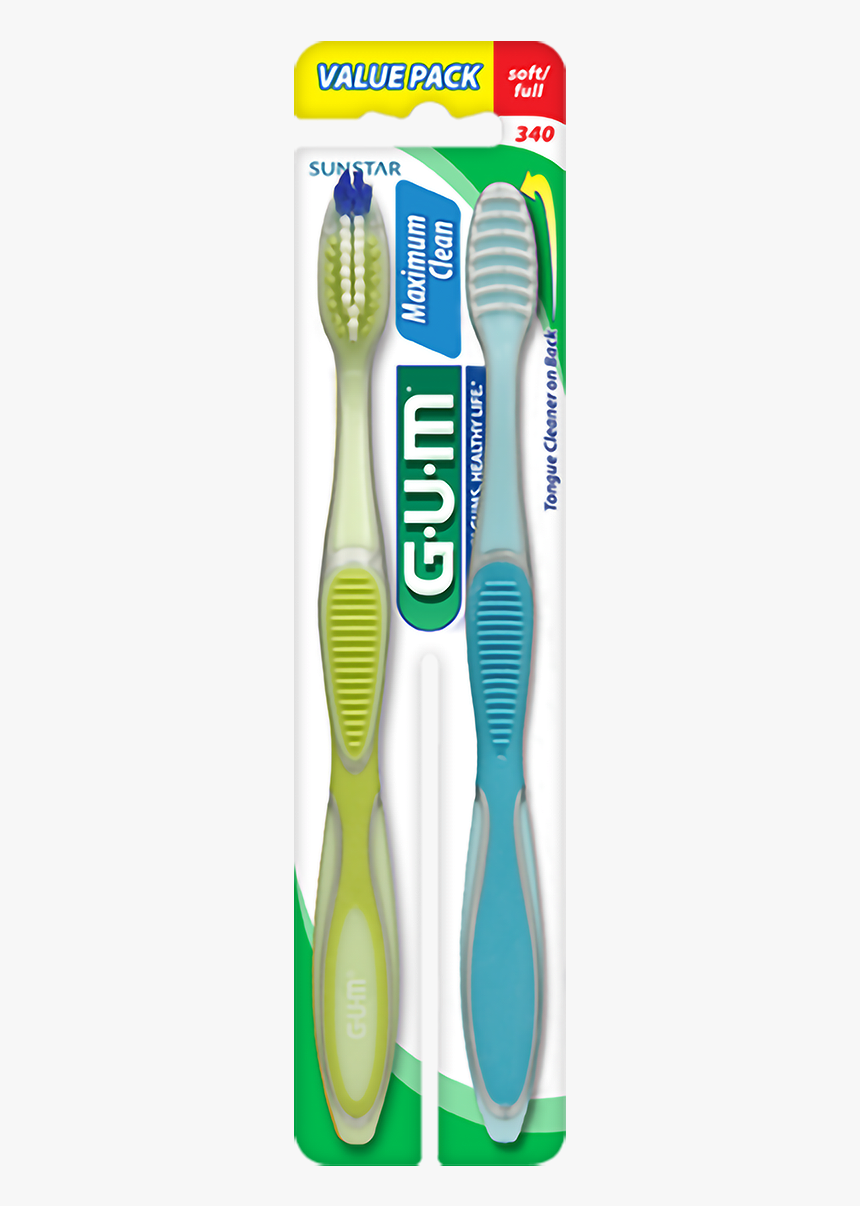Gum® Maximum Clean Toothbrush With Tongue Cleaner,, HD Png Download, Free Download