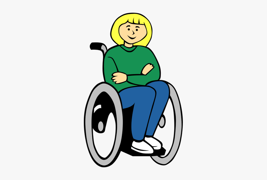Girl In Wheelchair Vector Image - Girl In Wheelchair Clipart, HD Png Download, Free Download