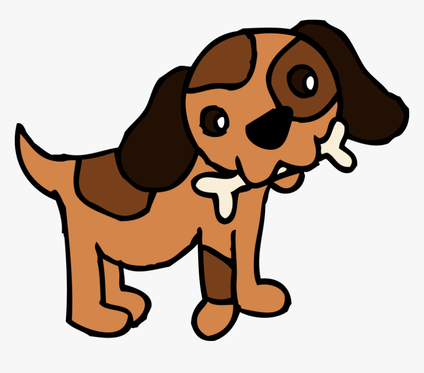 Cute Dog With Bone Free - Dog With A Bone Clipart, HD Png Download, Free Download