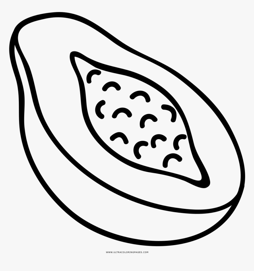 Papaya Coloring Page - Dibujos Para Colorear De Papaya, HD Png Download, Free Download