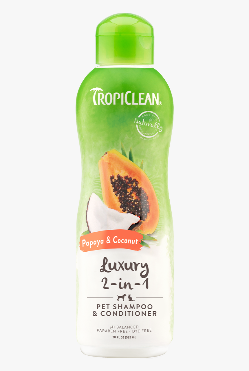 Tropiclean Papaya And Coconut Luxurious 2 In 1 Shampoo - Tropiclean Dog Shampoo, HD Png Download, Free Download