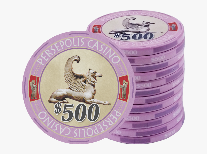 Persepolis Casino Lavender $500 Ceramic Poker Chip - Poker, HD Png Download, Free Download