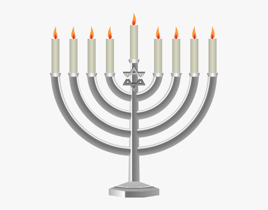 Menorah Clip Art At Clker - Hanukkah Png, Transparent Png, Free Download