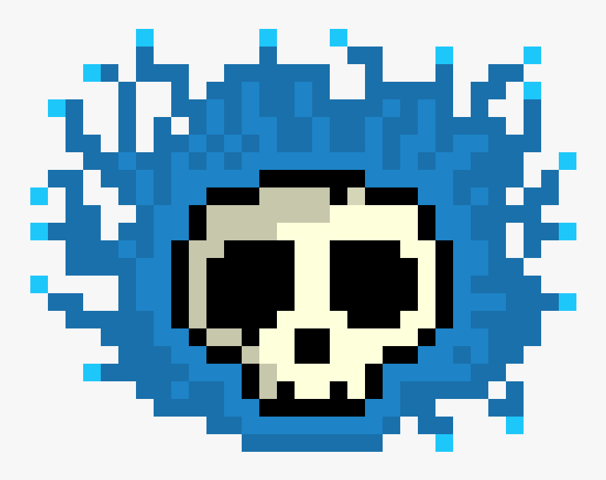 Transparent Blue Flame Png - Blue Skull Pixel Art, Png Download, Free Download
