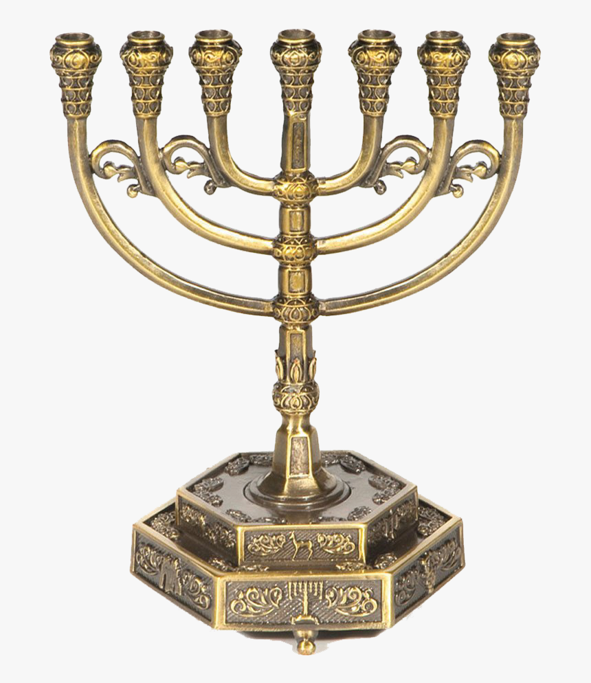 7-branch Brass Menorah - Menorah 7 Png, Transparent Png, Free Download