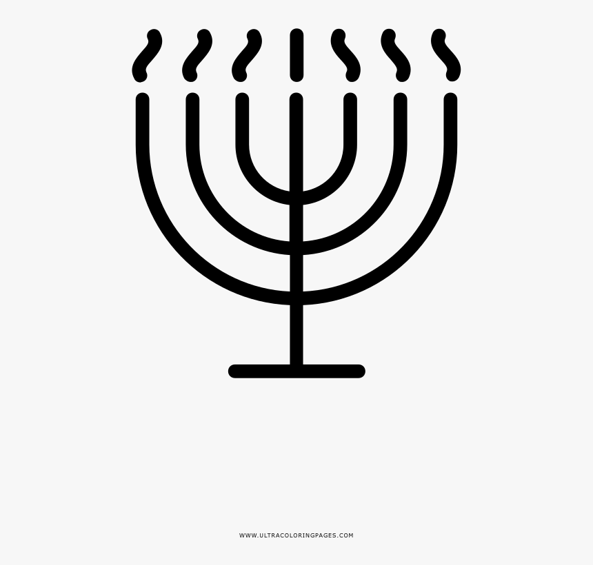 Menorah Coloring Page - Hanukkah, HD Png Download, Free Download