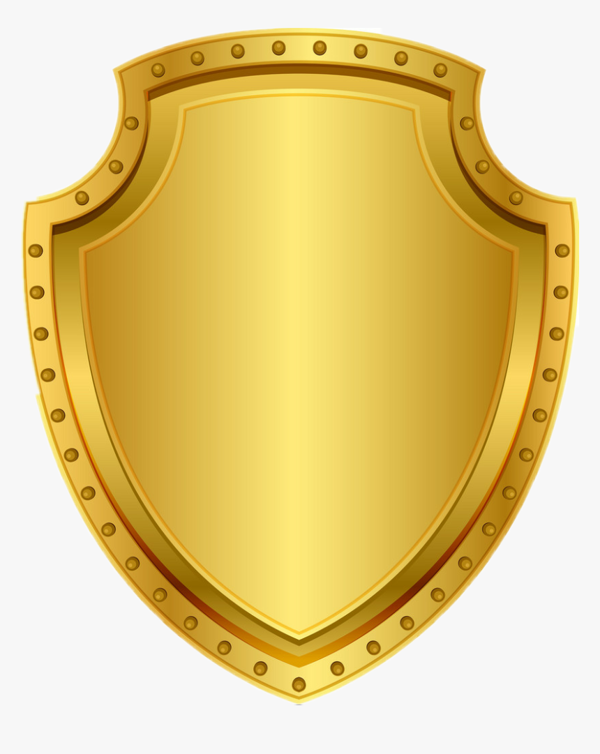 ##golden #shield #badge #blank - Gold Shield Vector Png, Transparent Png, Free Download