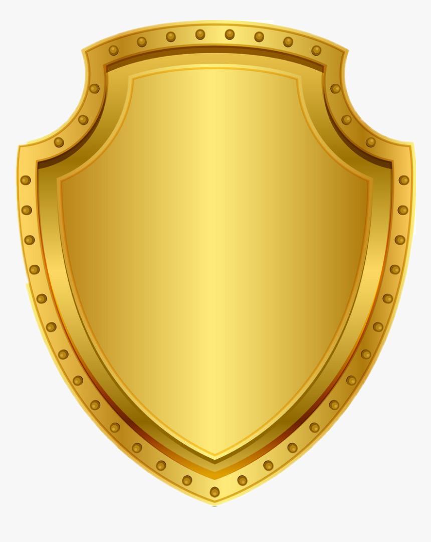 Golden Shield Badge Blank Gold Shield Vector Png Transparent Png Kindpng