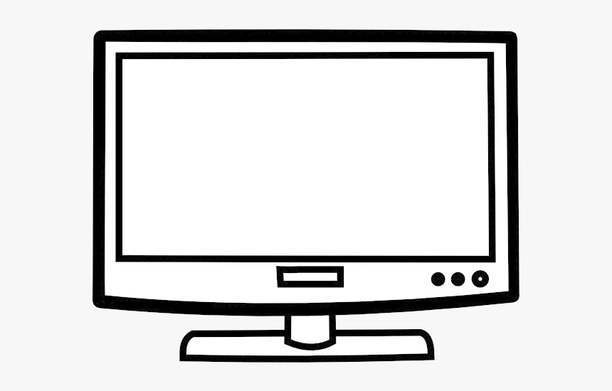 Tv Television Black And White Coloring Book Clip Art - Tv Clipart Black And White, HD Png Download, Free Download