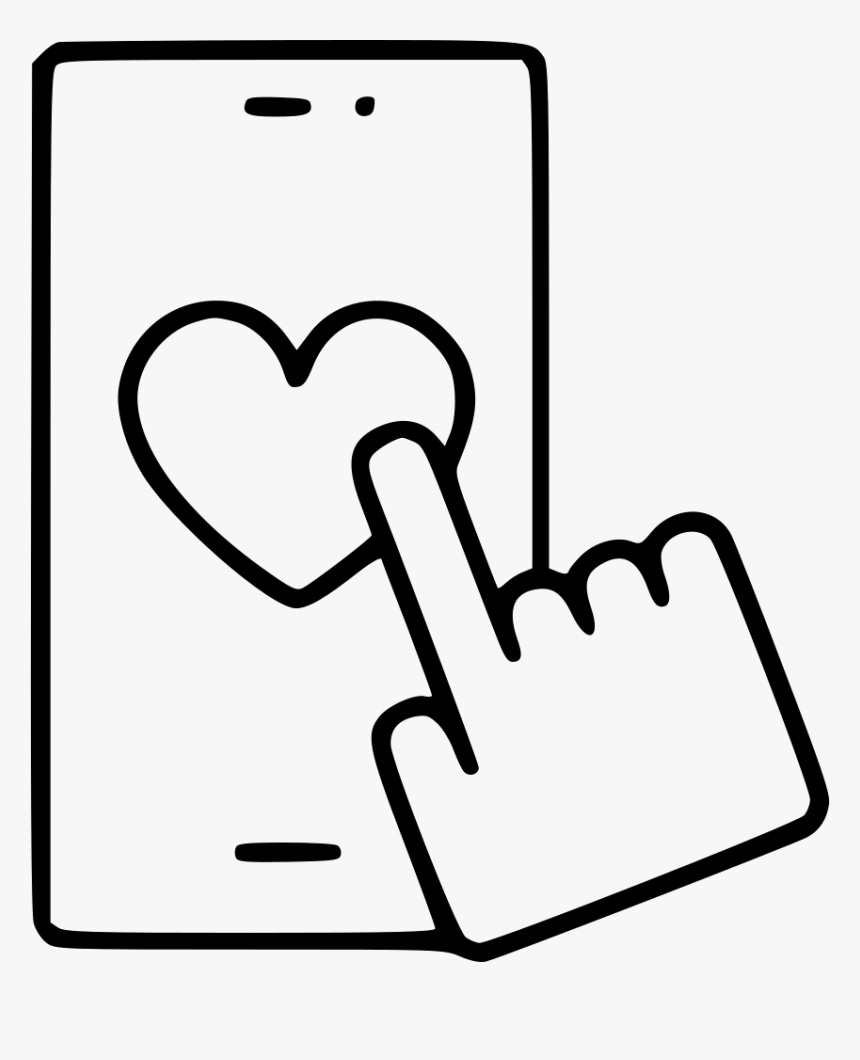 Heart Finger Healthcare Heartbeat App - Line Art, HD Png Download, Free Download