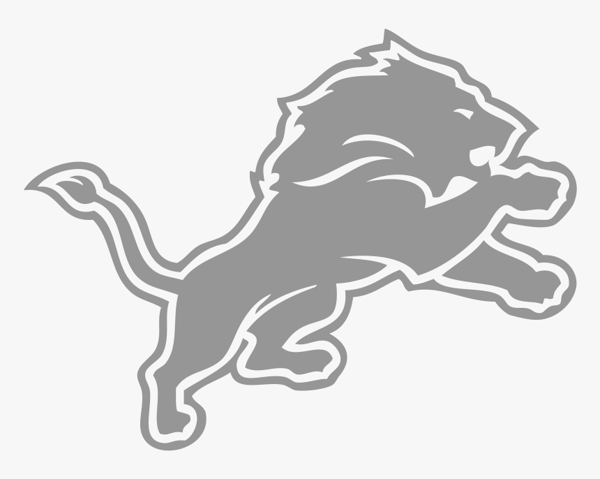 Drawing Lions Logo Detroit Lion - Black Detroit Lions Logo, HD Png Download, Free Download