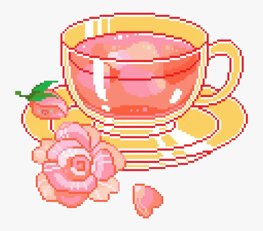 Teacup Pixel Art - Aesthetic Cute Pixel Art, HD Png Download, Free Download