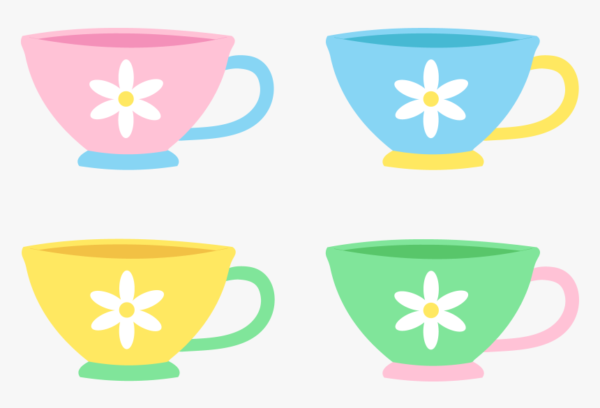 Teacup Clipart Alice In Wonderland - Set Of Cups Clip Art, HD Png Download, Free Download