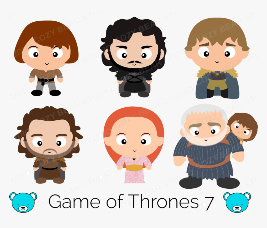 Game Of Thrones Clipart Arya Stark Jon Snow Rickon - Clipart Game Of Thrones, HD Png Download, Free Download