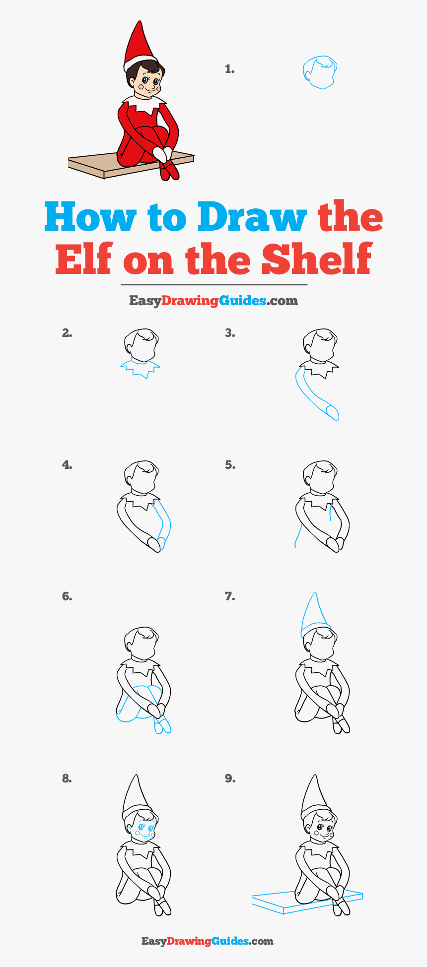 How To Draw Elf On The Shelf - Step By Step Elf On The Shelf Draw, HD Png Download, Free Download