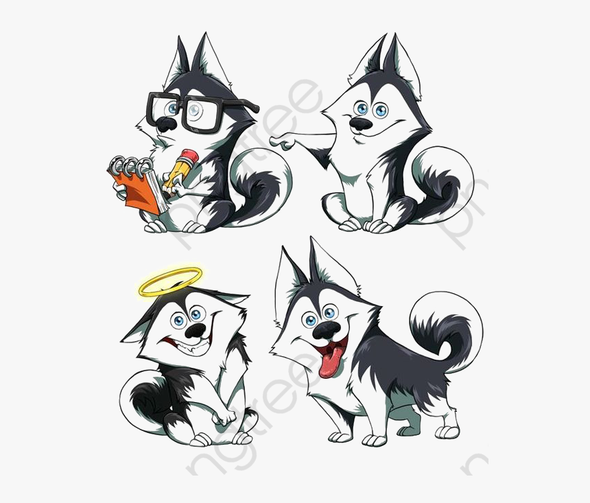 Dog Clipart Husky - Husky Cartoon Drawing, HD Png Download, Free Download