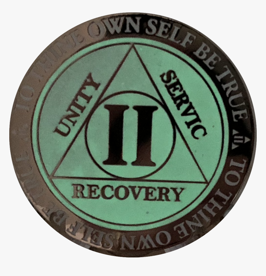 Missing E In Service 2 Year Glow In The Dark Aa Medallion - Emblem, HD Png Download, Free Download