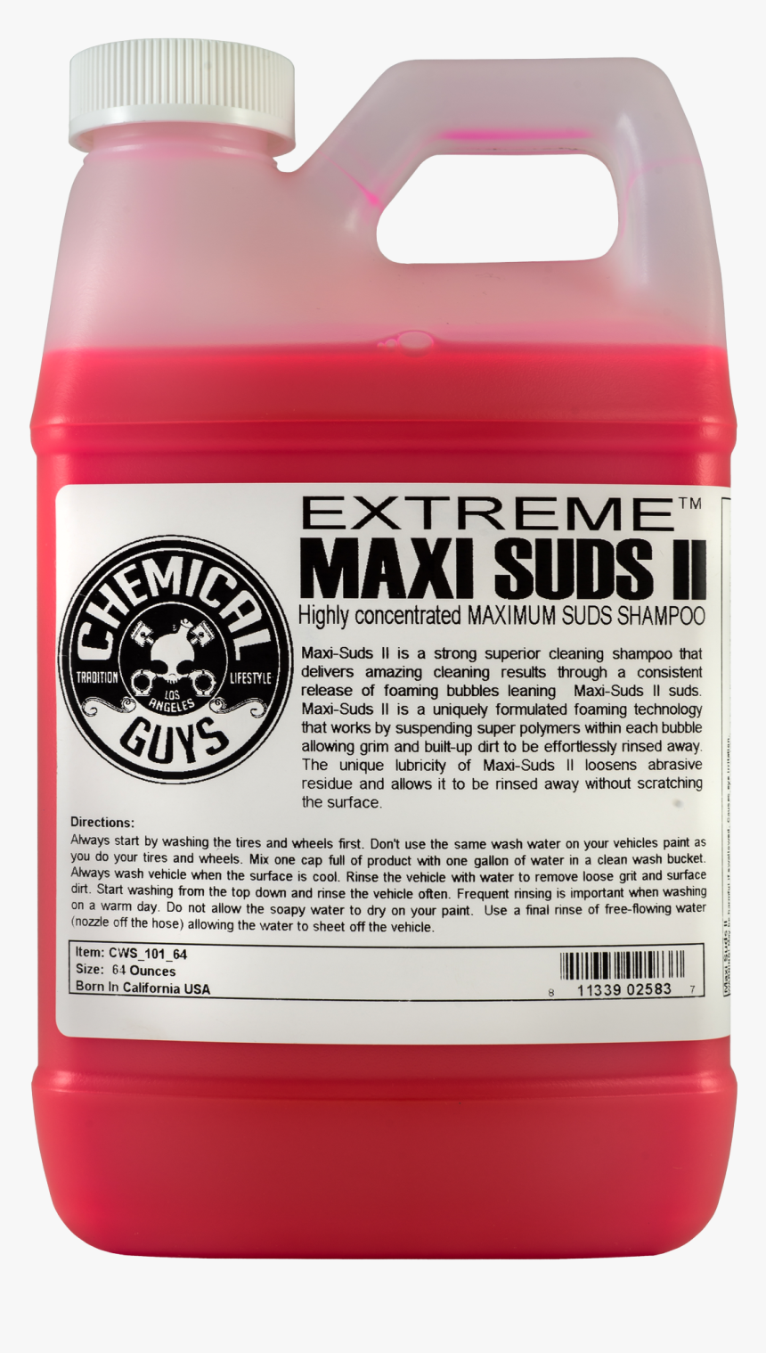 Maxi-suds Ii Super Suds Car Wash - Chemical Guys Maxi-suds Ii Super Suds Car Wash Shampoo, HD Png Download, Free Download