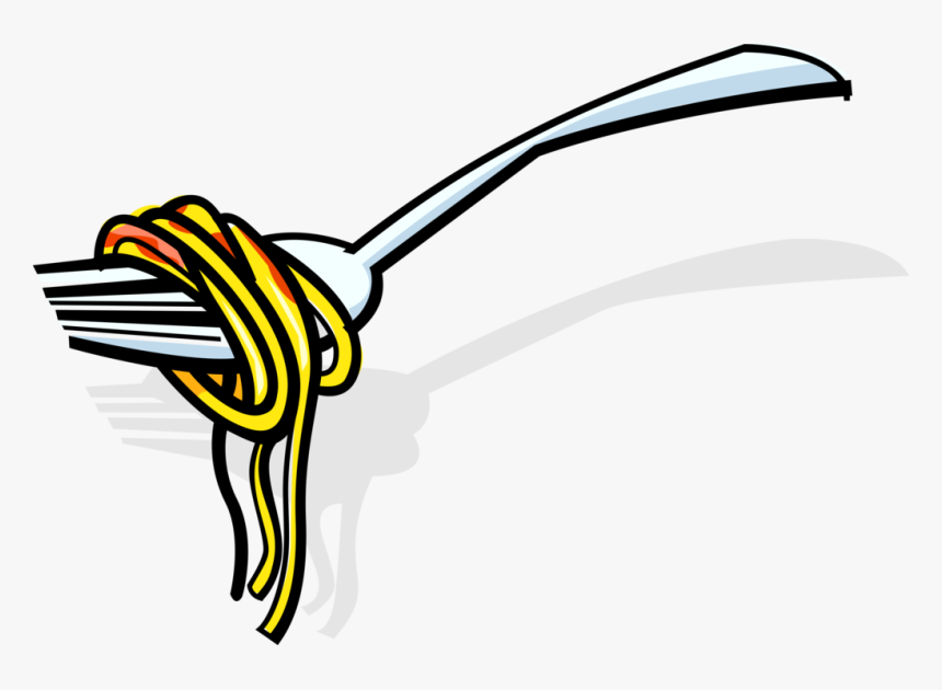 Pasta Vector Image Illustration Of On Fork - Spaghetti On A Fork Clipart, HD Png Download, Free Download
