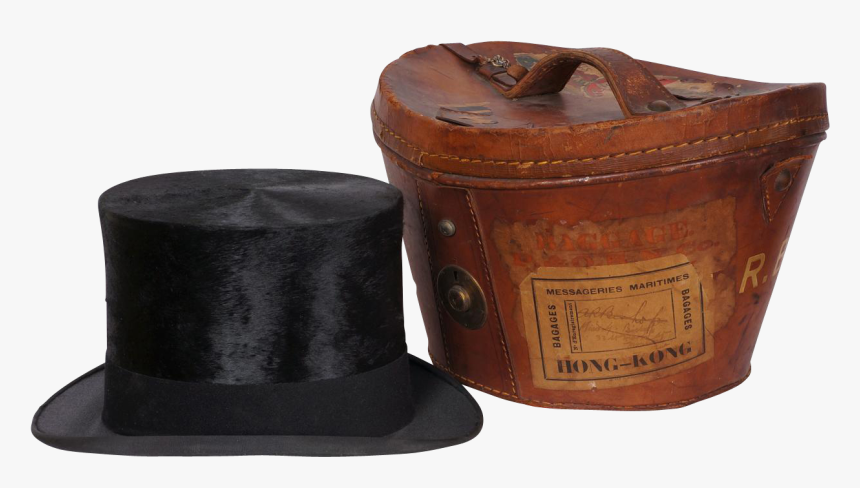 Vintage Silk Top Hat - Leather, HD Png Download, Free Download