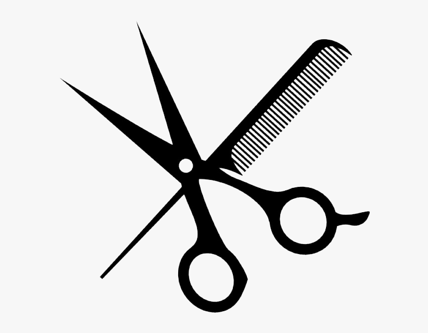 Salon Scissors Clipart - Scissor And Comb Vector, HD Png Download, Free Download
