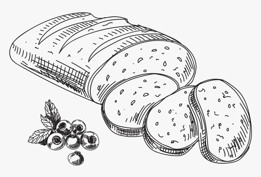 Bread Pastries Clipart Black And White, HD Png Download, Free Download