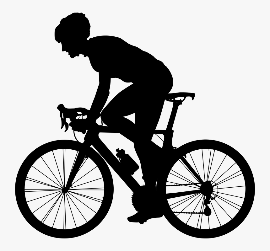 Cyclist, Bicycle, Bike, Ride, Vehicle, Transportation - Road Bike Vector Silhouette, HD Png Download, Free Download