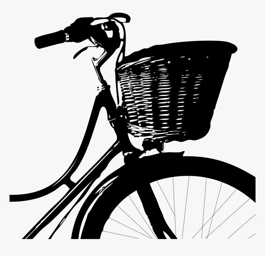 Bicycle Baskets Wicker Cycling - Vintage Bike Silhouette, HD Png Download, Free Download