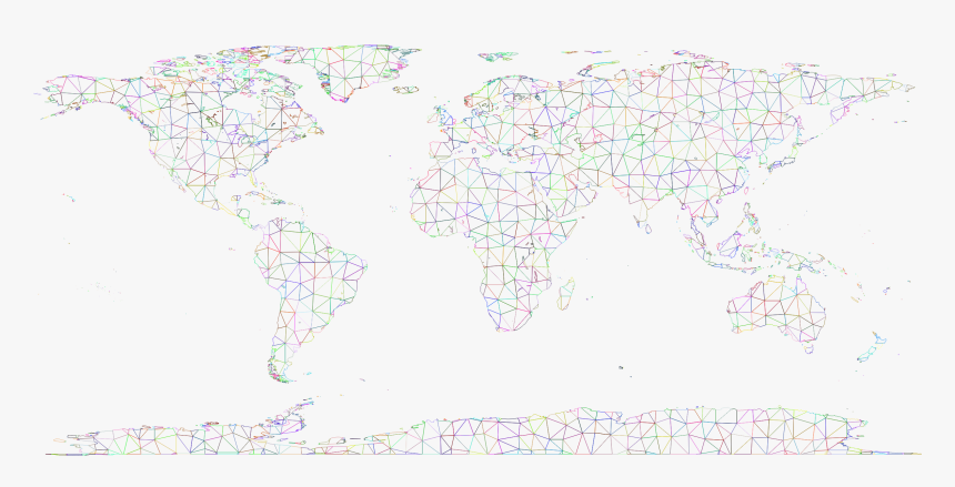 Prismatic World Map Polygonal Wireframe No Background - Atlas, HD Png Download, Free Download