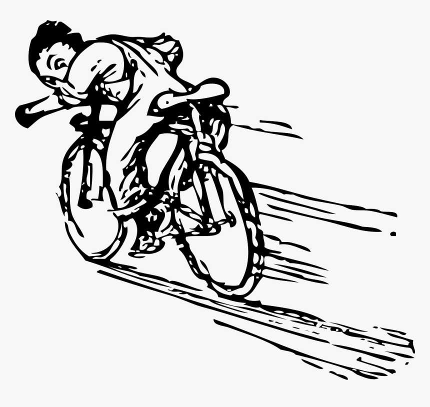 Cartoon Cyclist Svg Clip Arts - Riding A Bike Fast, HD Png Download, Free Download