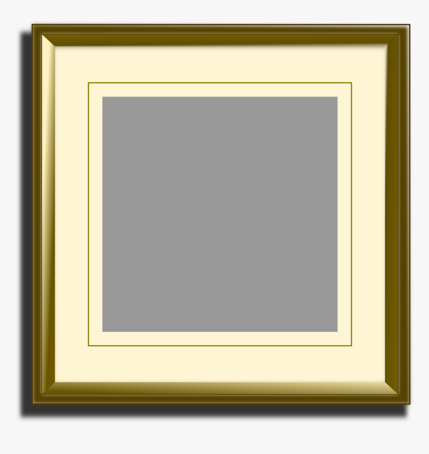 Golden Picture Frame For Square Images Clip Arts - Picture Frame, HD Png Download, Free Download