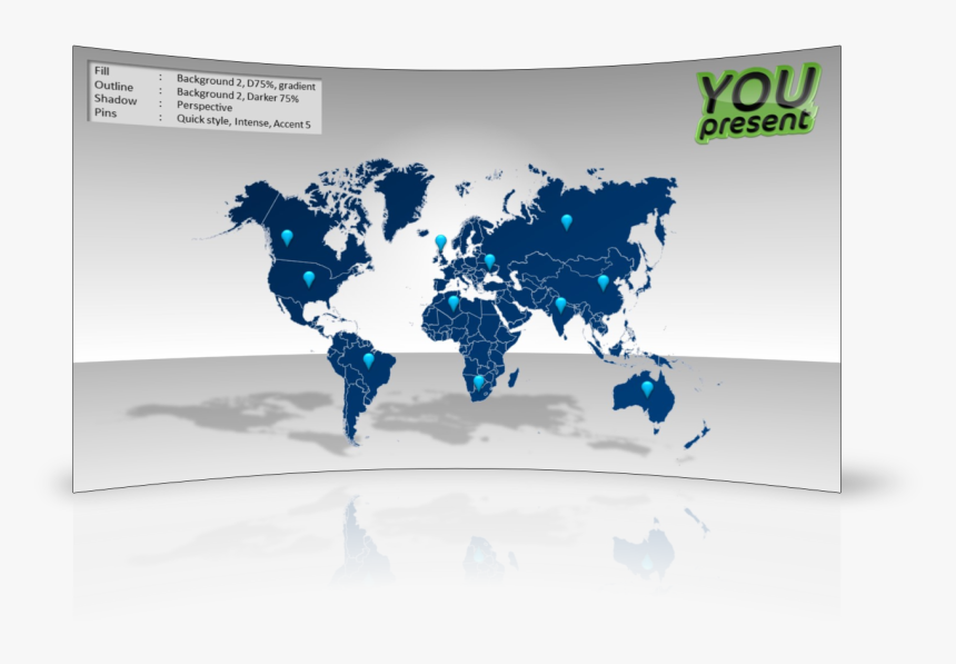 Clip Art Template For Youpresent By - World Map White Background, HD Png Download, Free Download