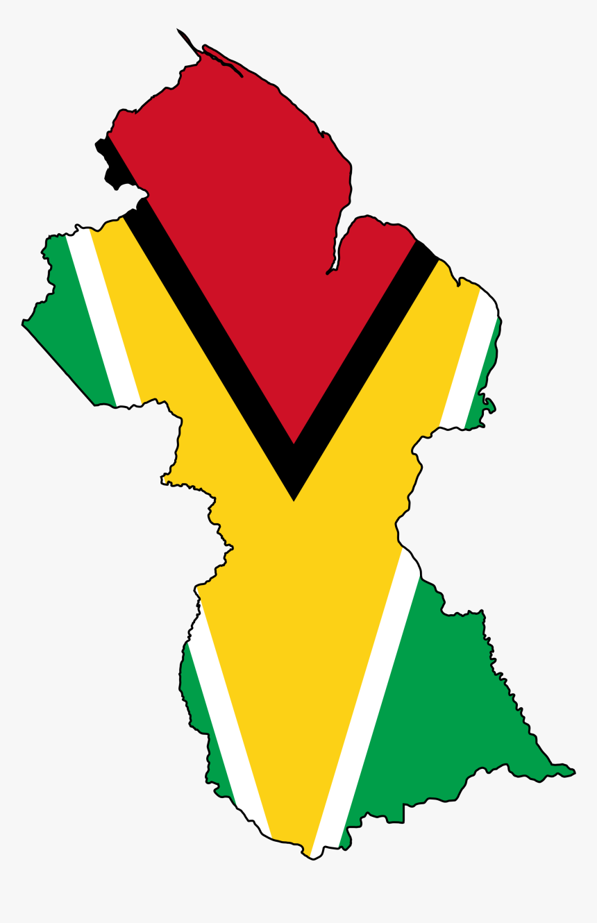 Guyana Flag Png - Guyana Map With Flag, Transparent Png, Free Download