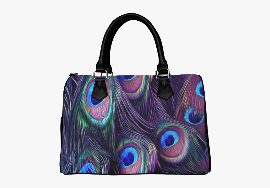 Peacock Feather Boston Handbag - Handbag, HD Png Download, Free Download