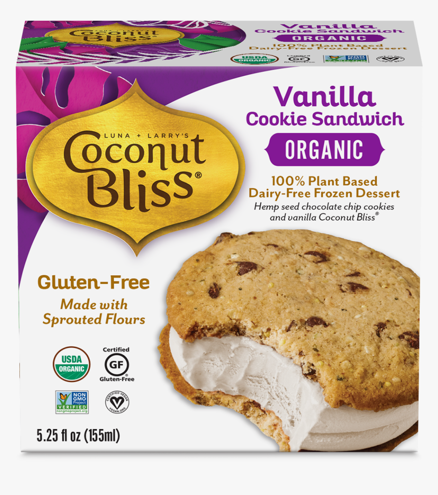 Coconut Bliss Vegan Ice Cream - Coconut Bliss Ice Cream Sandwich, HD Png Download, Free Download