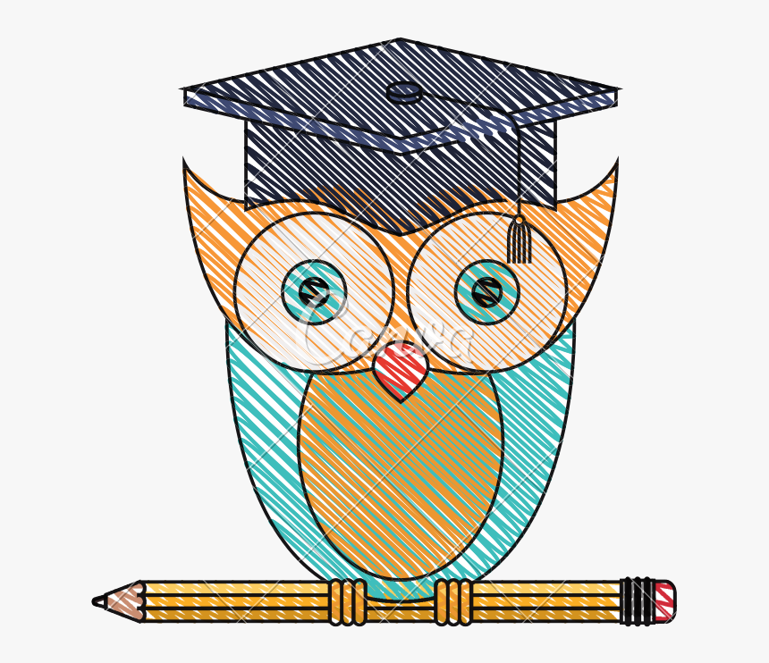 Knowledge Owl With Pencil - Illustration, HD Png Download, Free Download