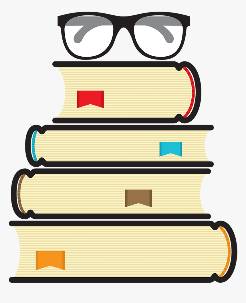 Knowledge Clipart Reference Book - Stack Of Books With Glasses Clipart, HD Png Download, Free Download