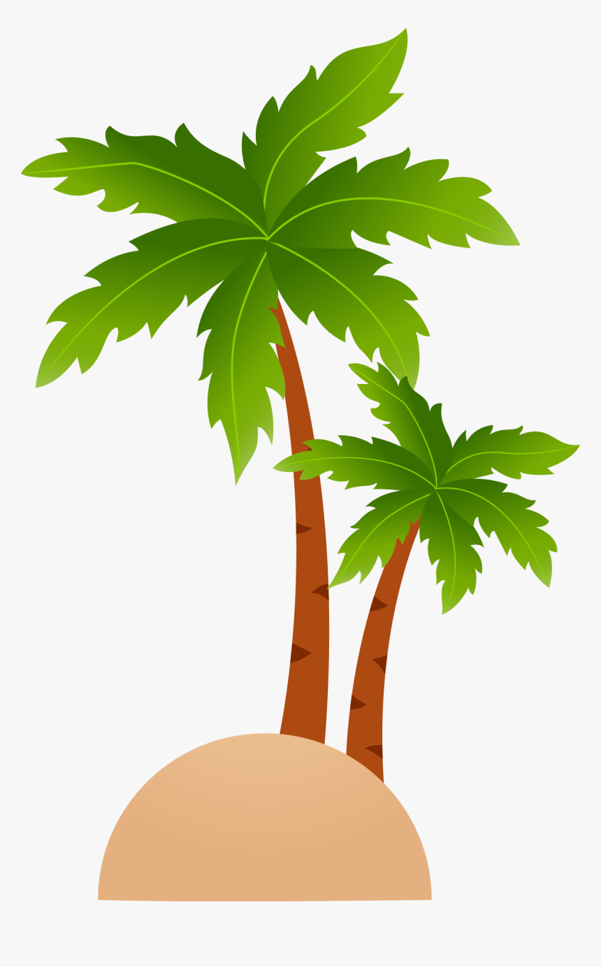 Tropical Islands Resort Cartoon Clip Art - Coconut Tree Vector Png, Transparent Png, Free Download
