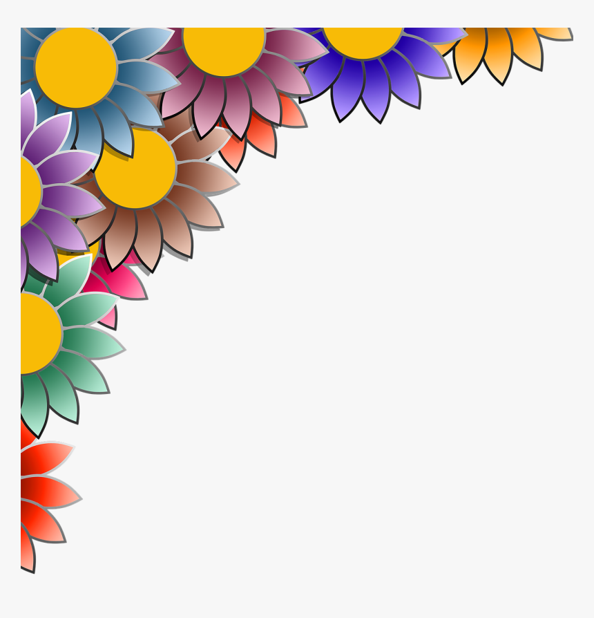 Frame Flower Colorful Free Picture - Background Image In Png, Transparent Png, Free Download