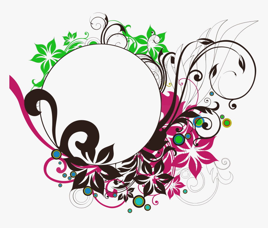 Floral Frame Png - Round Photo Frame Png, Transparent Png, Free Download