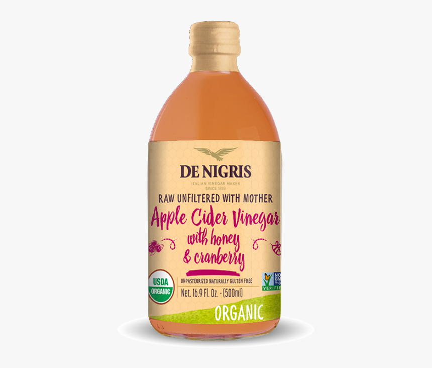 Organic Apple Cider Vinegar With Honey And Cranberry - Bottle, HD Png Download, Free Download